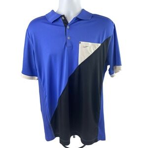 Nike Golf Polo Shirt Mens Large Multicolor‎ Color Block Tour Performance Golfer
